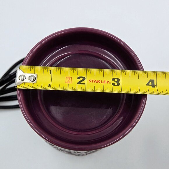 Scentsy Wax Warmer Cosmos Purple Floral Retired Embossed Full Sized Wax … - Picture 12 of 14